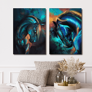 Jewel and Power original fantasy equine paintings