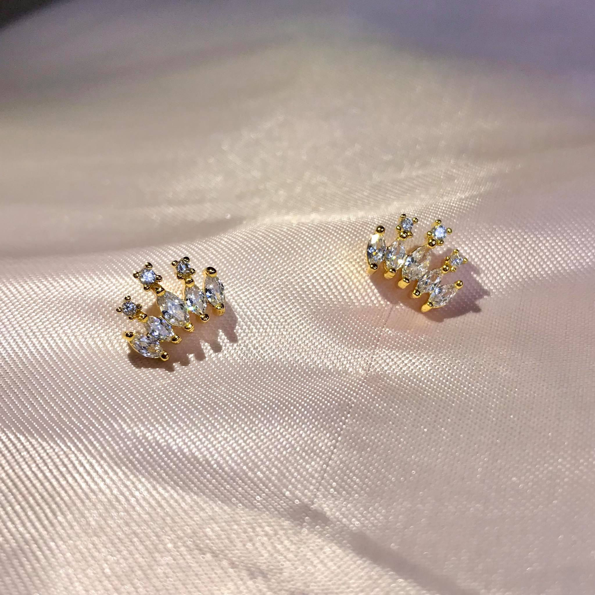 Aretes chapa de oro 18k