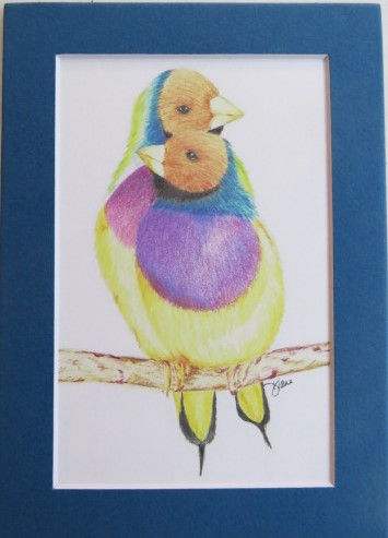Thumbnail: Love Birds - 5" x 7" Matted Print