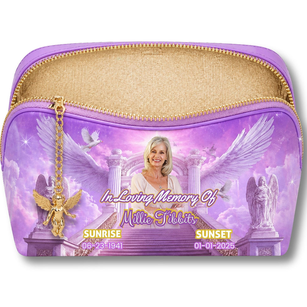 Thumbnail: Deluxe Cosmetic Bag, Illusion Purse Design - Printable Pouch - Memorial purse