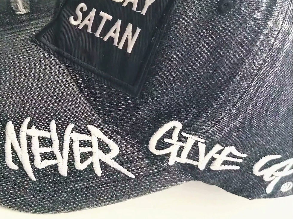Thumbnail: Not Today Satan Distressed Denim Hat video