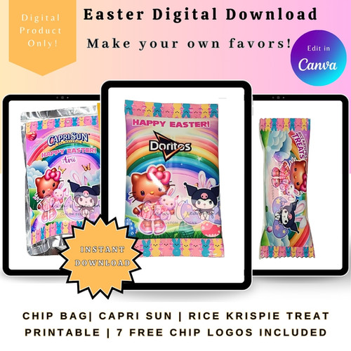 Fun Easter Canva Editable Treat Templates Personalizable