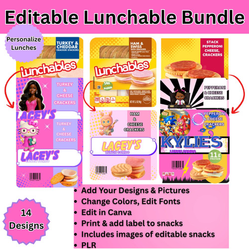 14 EDITABLE School Lunch Combo Label - Lunch Combo template - Lunch ...