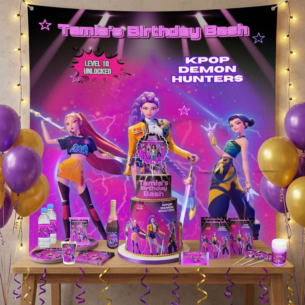 Thumbnail: KPOP Demon Hunters Birthday Party Bundle – Custom Party Favors Set