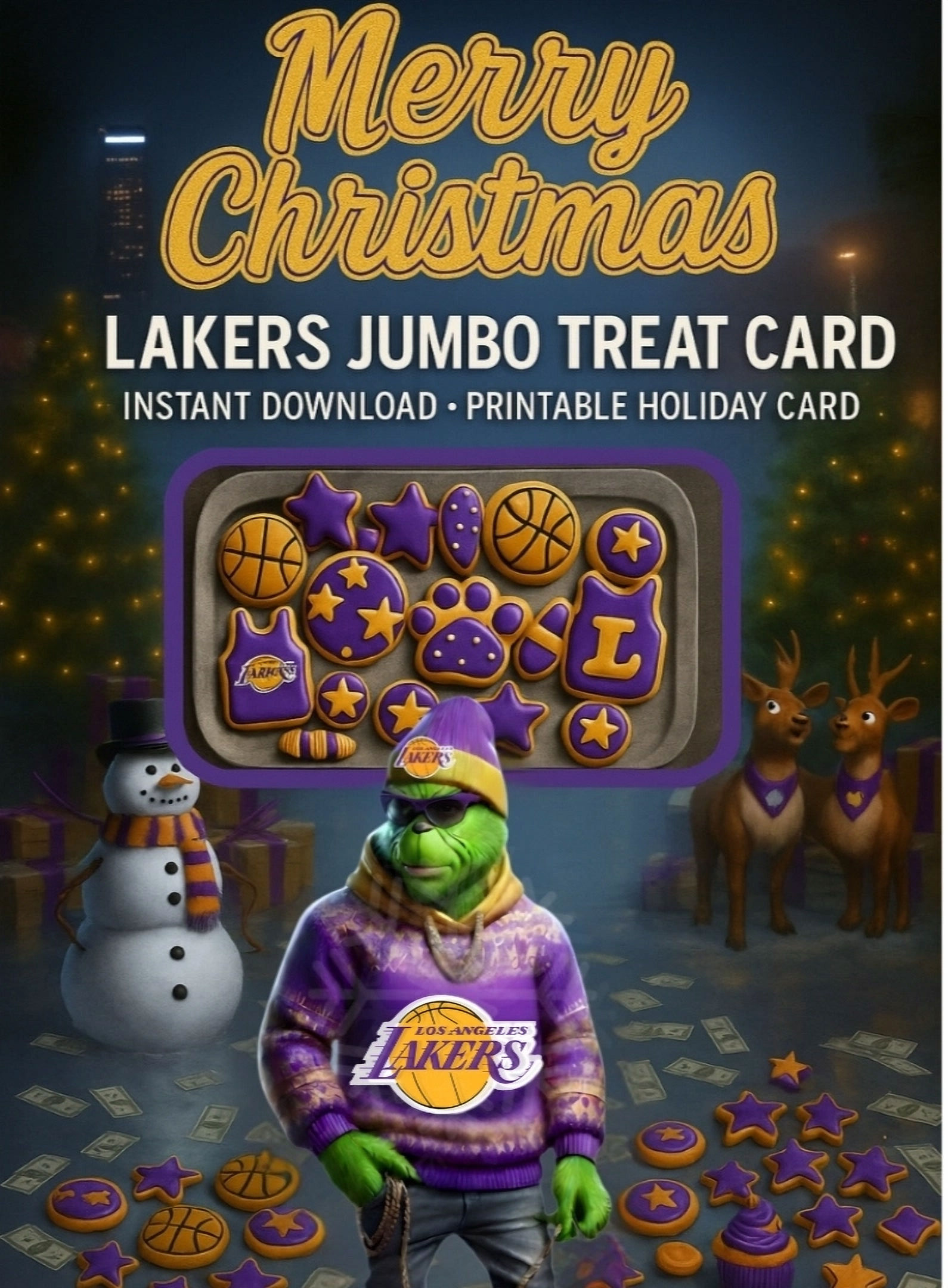 NBA | Los Angeles Lakers | Jumbo Christmas Treat Card