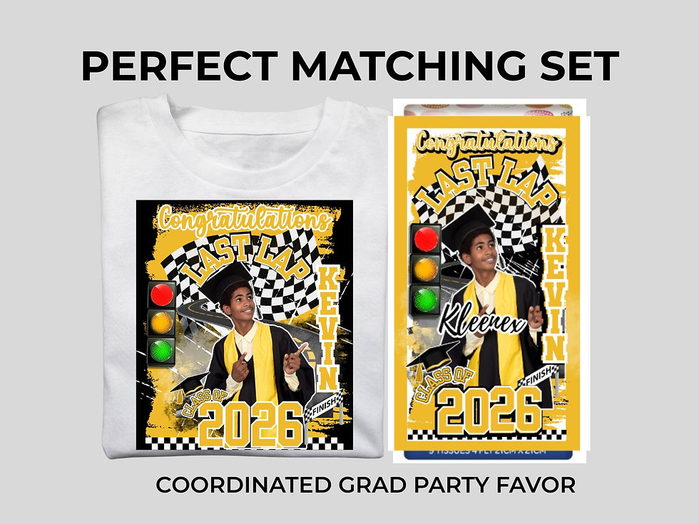 Thumbnail: Graduation Final Lap Bundle – 6 Editable Designs + Matching Kleenex Sleeve Wraps - Party bundle - Matching set