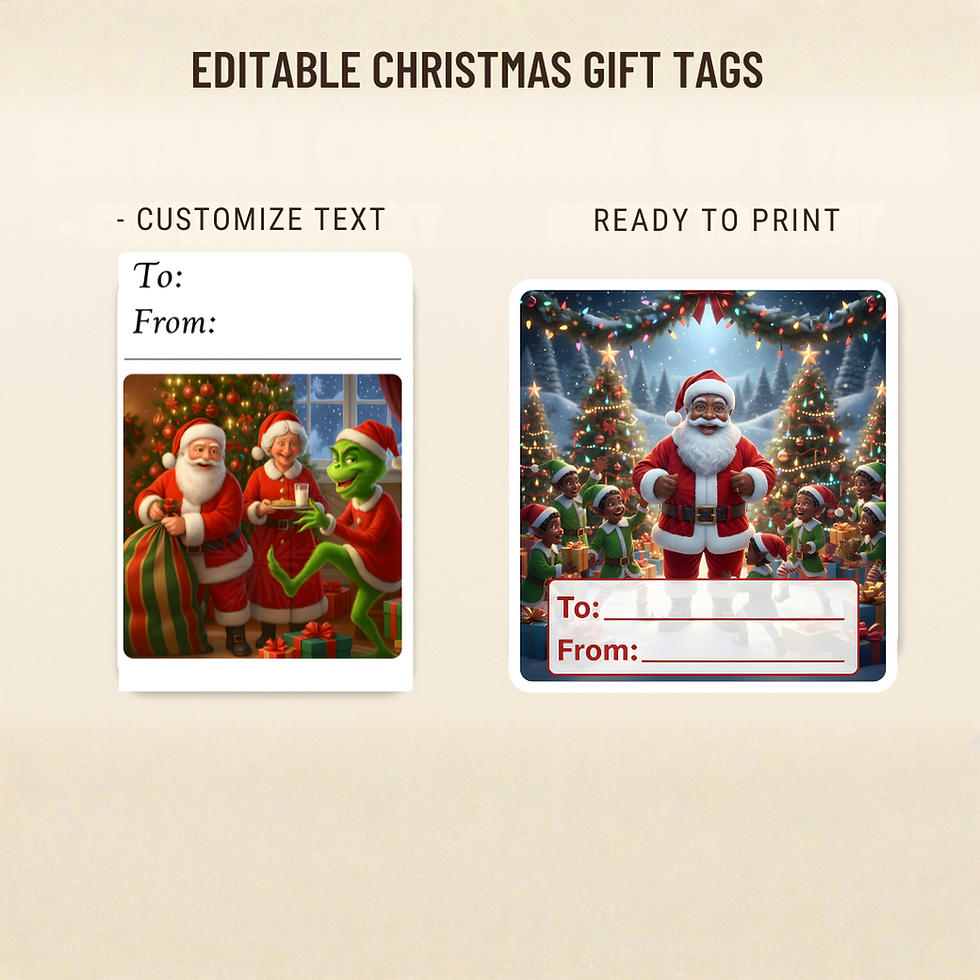 Printable Christmas Gift Tags – Santa & Grinch Holiday Labels