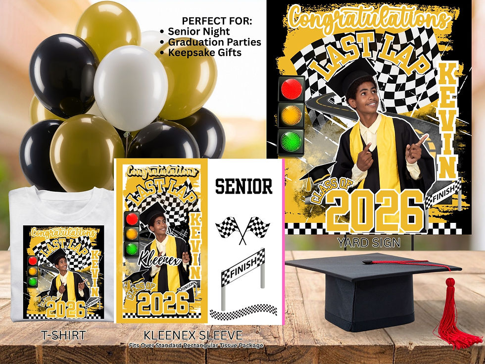 Thumbnail: Graduation Final Lap Bundle – 6 Editable Designs + Matching Kleenex Sleeve Wraps - Party bundle - Party Bundle