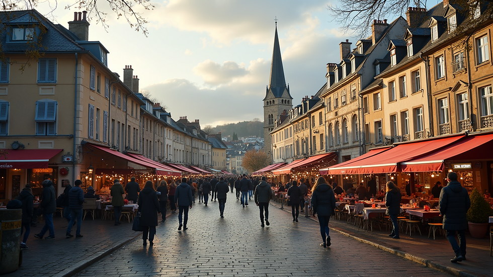 Vue panoramique de Chemillé avec ses événements animés