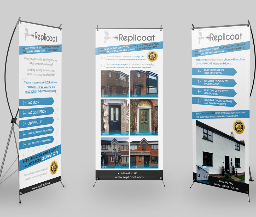 banner designs for a home improvements company. Bold, professional, eye catching and informative