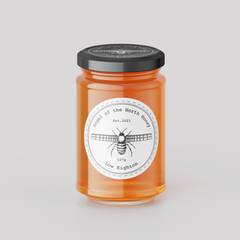 minimal and illustrative logo and label design for honey