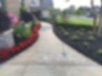 brick walkway - annual color - mulch -shrubs