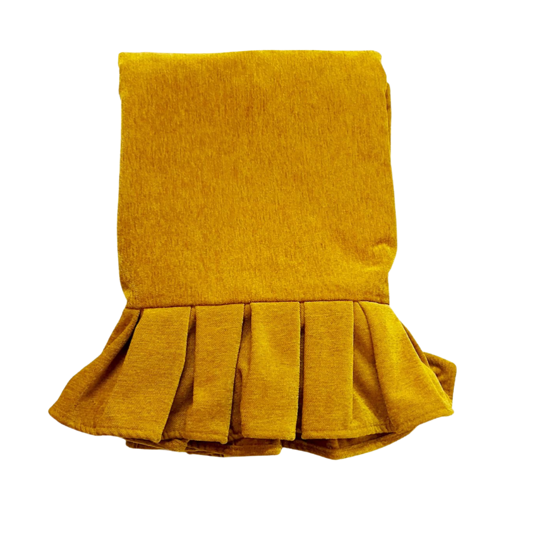 Mustard Sofa Cover With Pleats