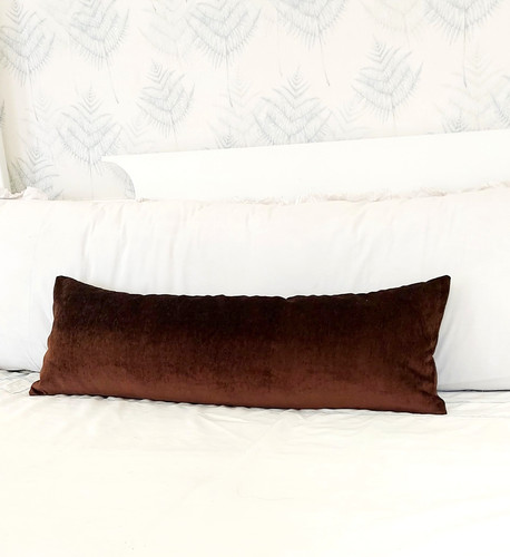 Brown Solid Extra Large Lumbar Bed Pillow Throwpillow