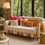 Sīktēls: Cream 4 Seater Sofa Cover With Tassels |Anti-Slip Slipcover for Living Room