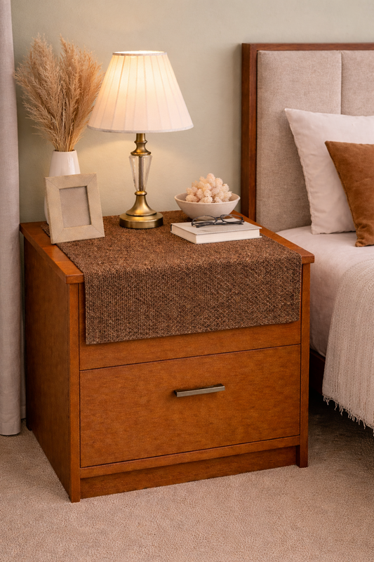 Miniatura: Almond Brown Table Runner |Nightsalmond Brownd, Bed Side Table Cabinet