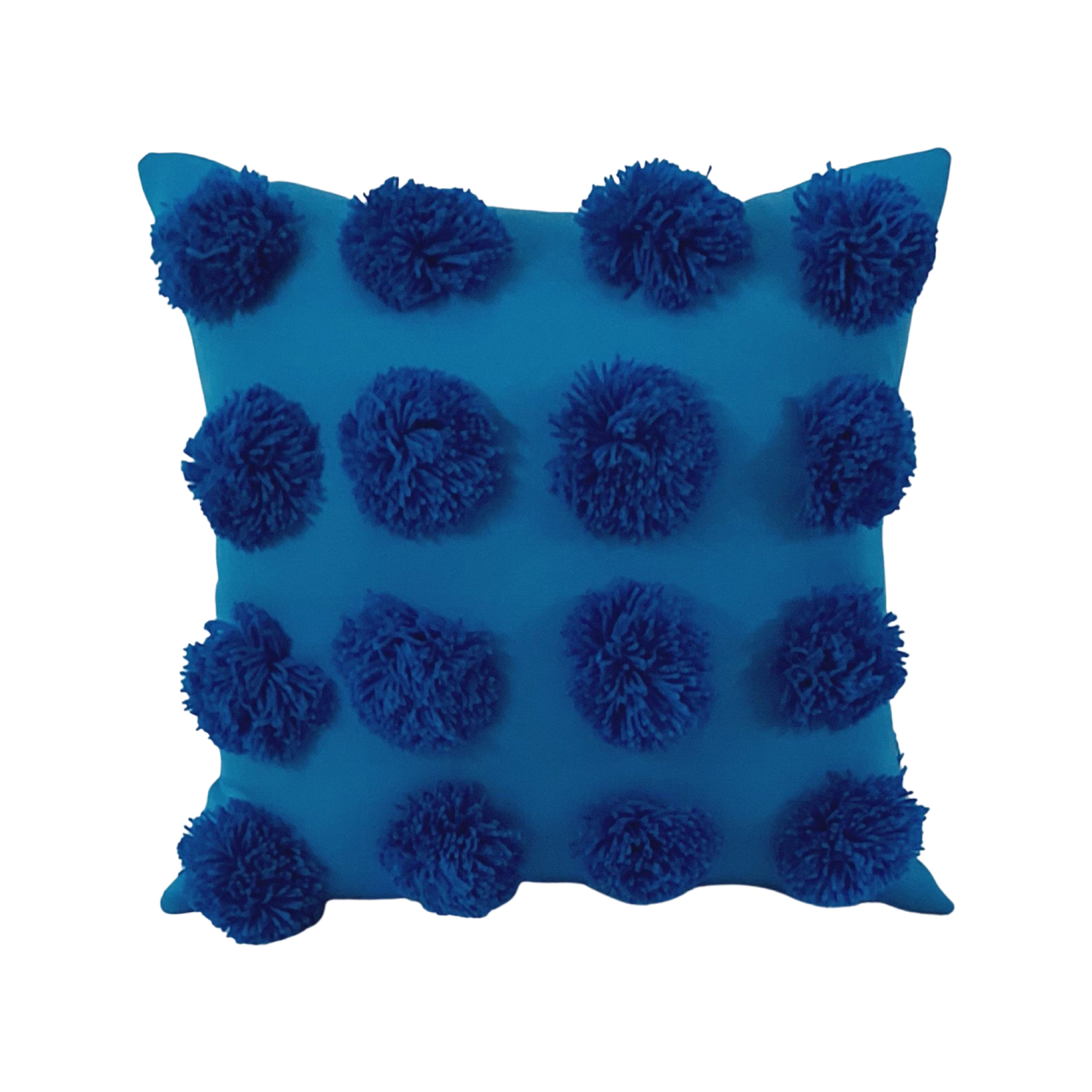 Teal blue cushion cover