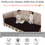 Миниатюра: L-Shaped Corner Sofa Cover, Solid Dark Brown Sofa Cover With white Tassel