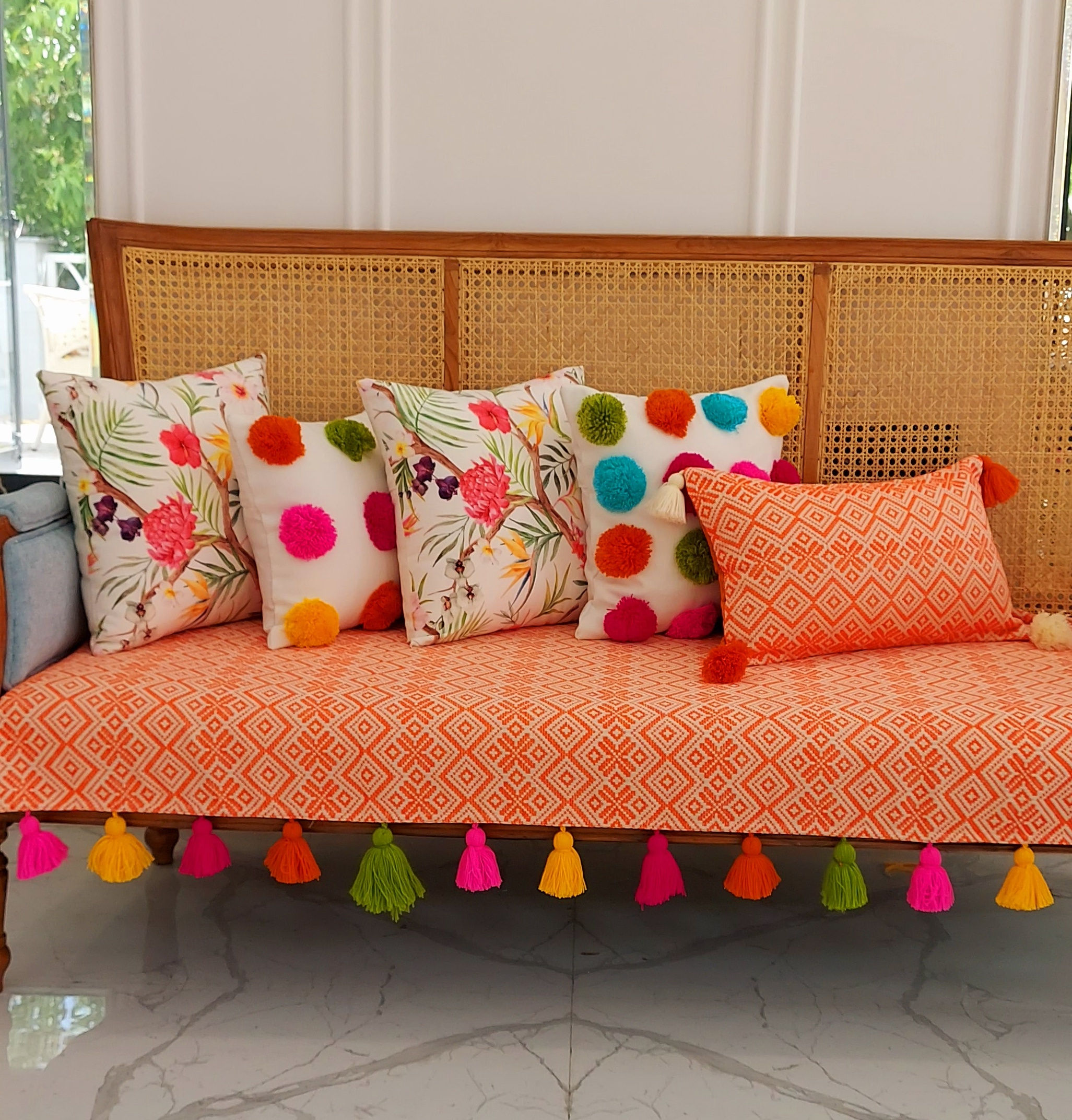 "Transform your room with our premium, decor fabric cushion cover."