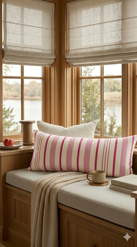 Miniatura: cotton striped cushion cover Rectangular Cushion Cover 14x36 Inches