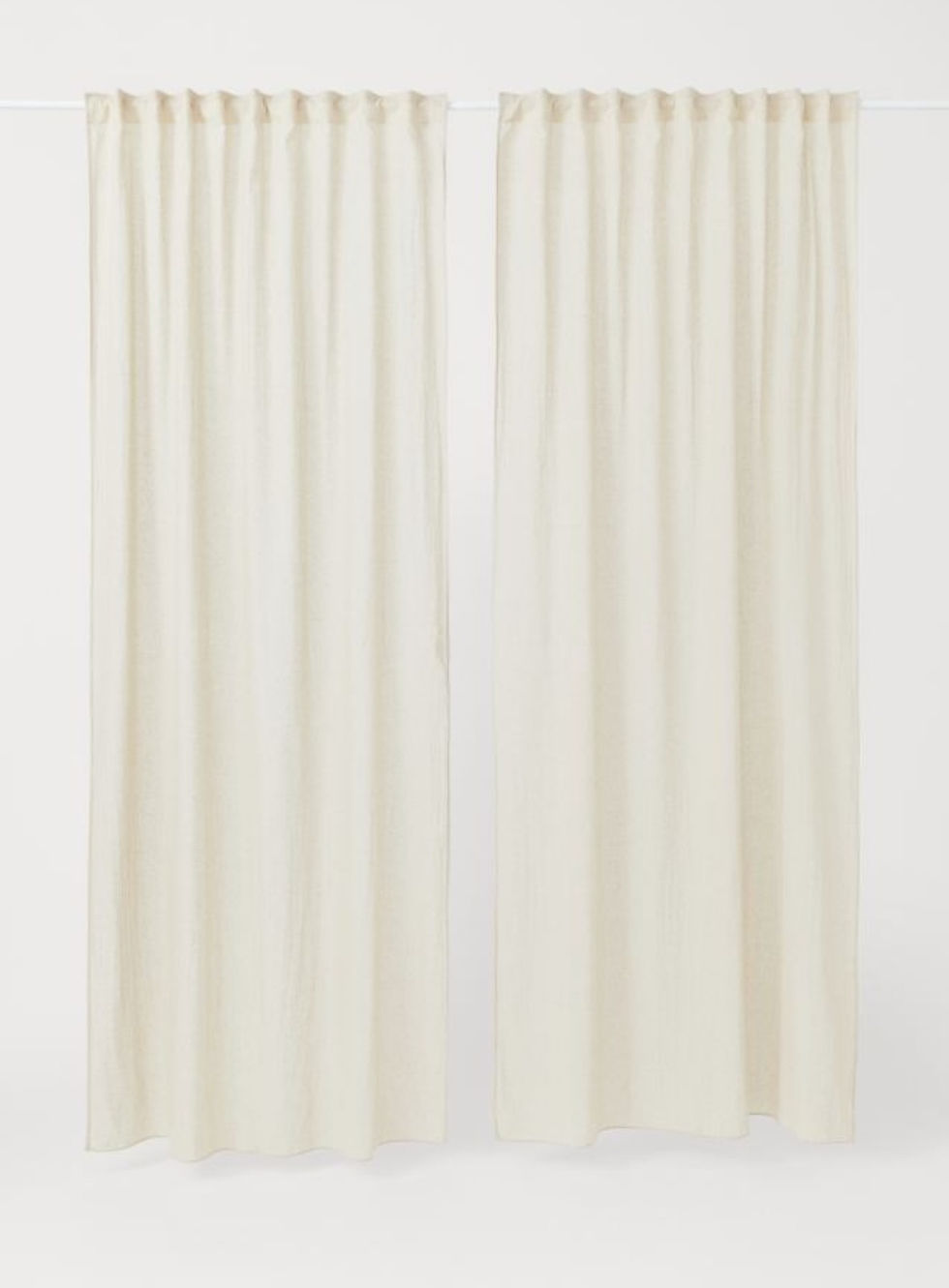 Thumbnail: Neutral  Cotton Solid Curtains - Set of 2