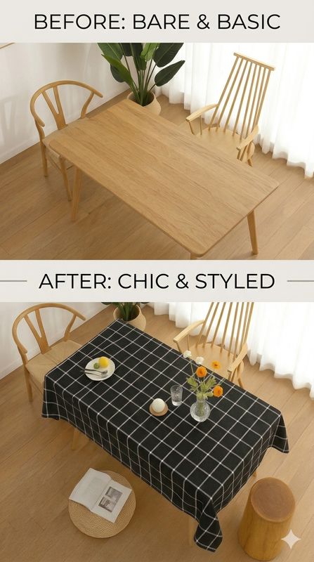 Thumbnail: Scandinavian Black Cotton Table Runner Center Table Coffee Table Living Room