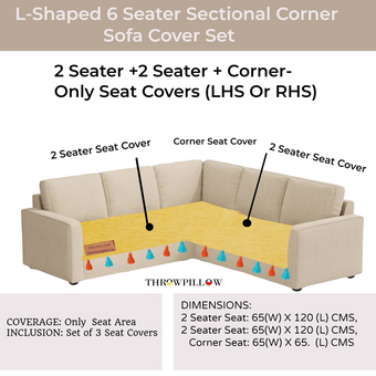 Yellow L-Shaped Corner Sofa Cover, Boho Sofa Cover With Tassels
