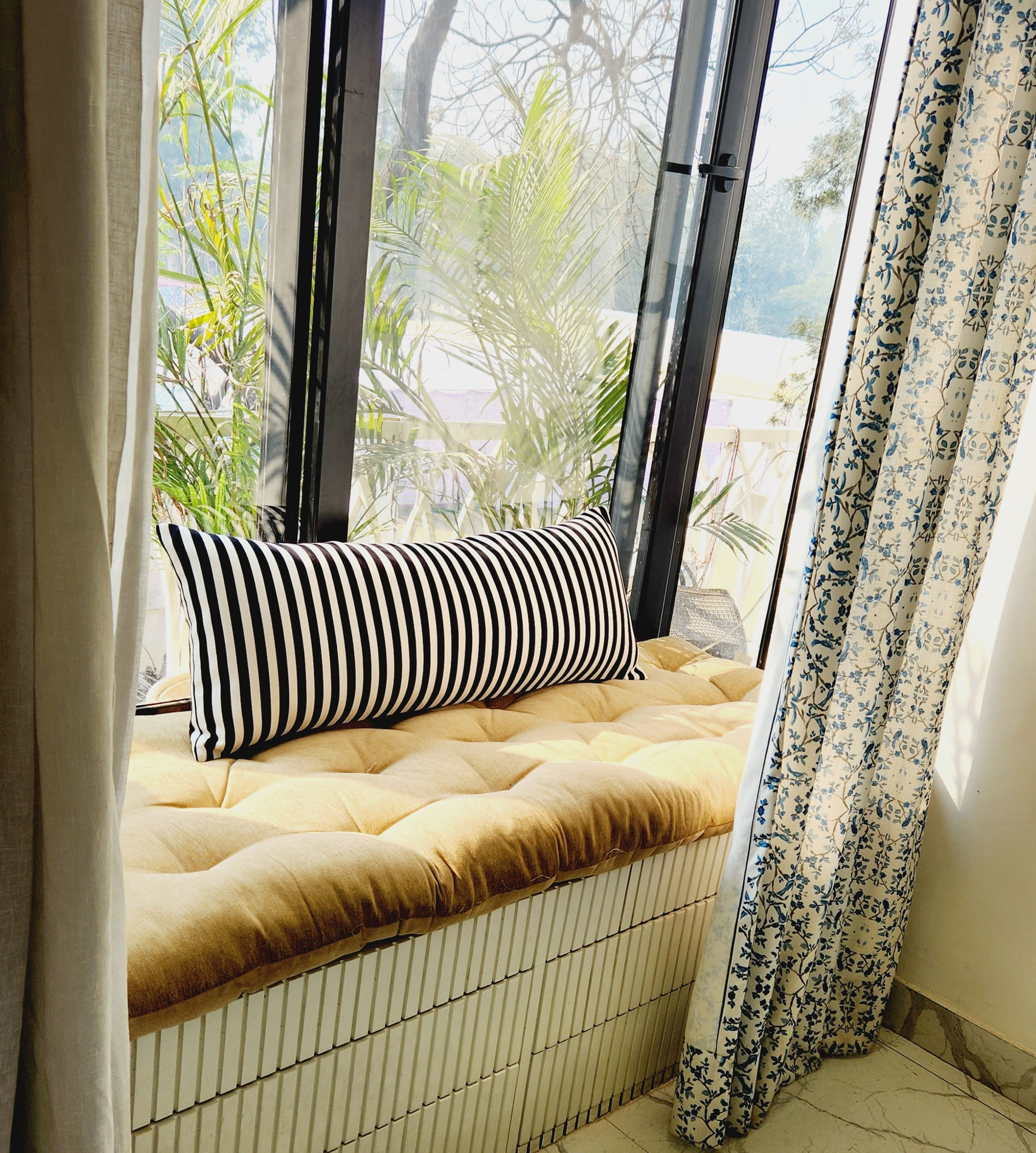 Black & White Striped Extra Large Cushion Cover