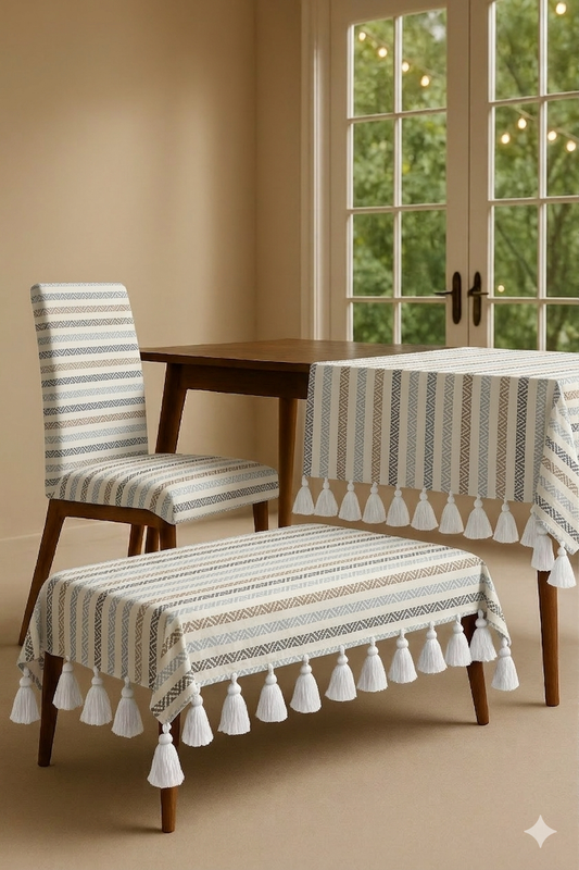 Thumbnail: Bench Cover 2.5 Ft Single Seater Bench/ Bench|Herringbone Neutral Bench Cover