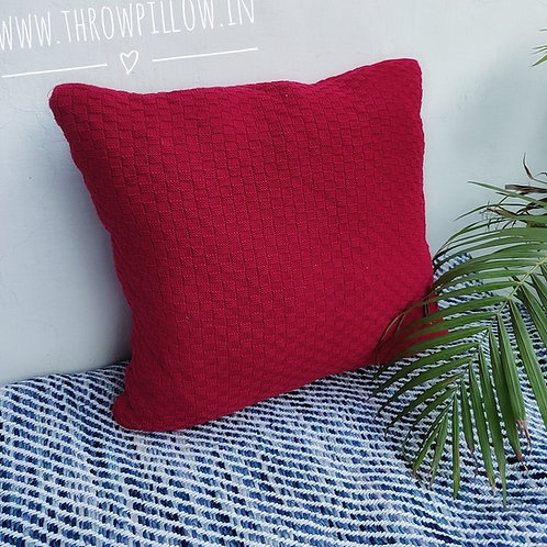 Red Knitted Cushion Cover