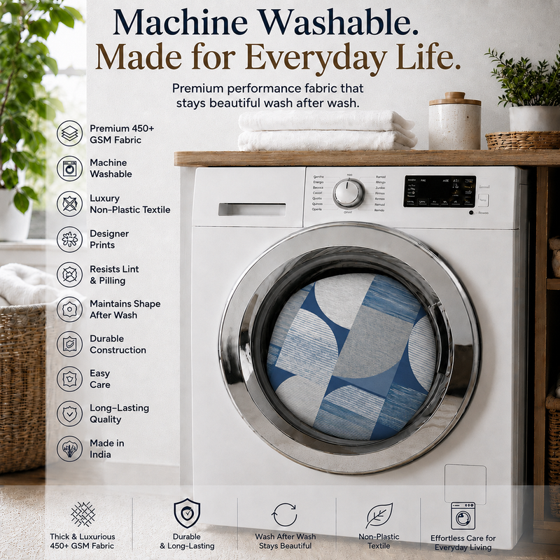 ภาพขนาดย่อ: Fridge Top Cover Double Door 250-400 L|Blue Geometric Refrigerator Cover