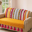 الصورة المصغرة: 2 Seater Sofa Cover With Tassels: Orange Bohemian Embroidered Back Cover
