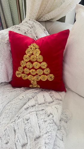Velvet Red And Gold Pillows For Living Room Red Velvet Cushion