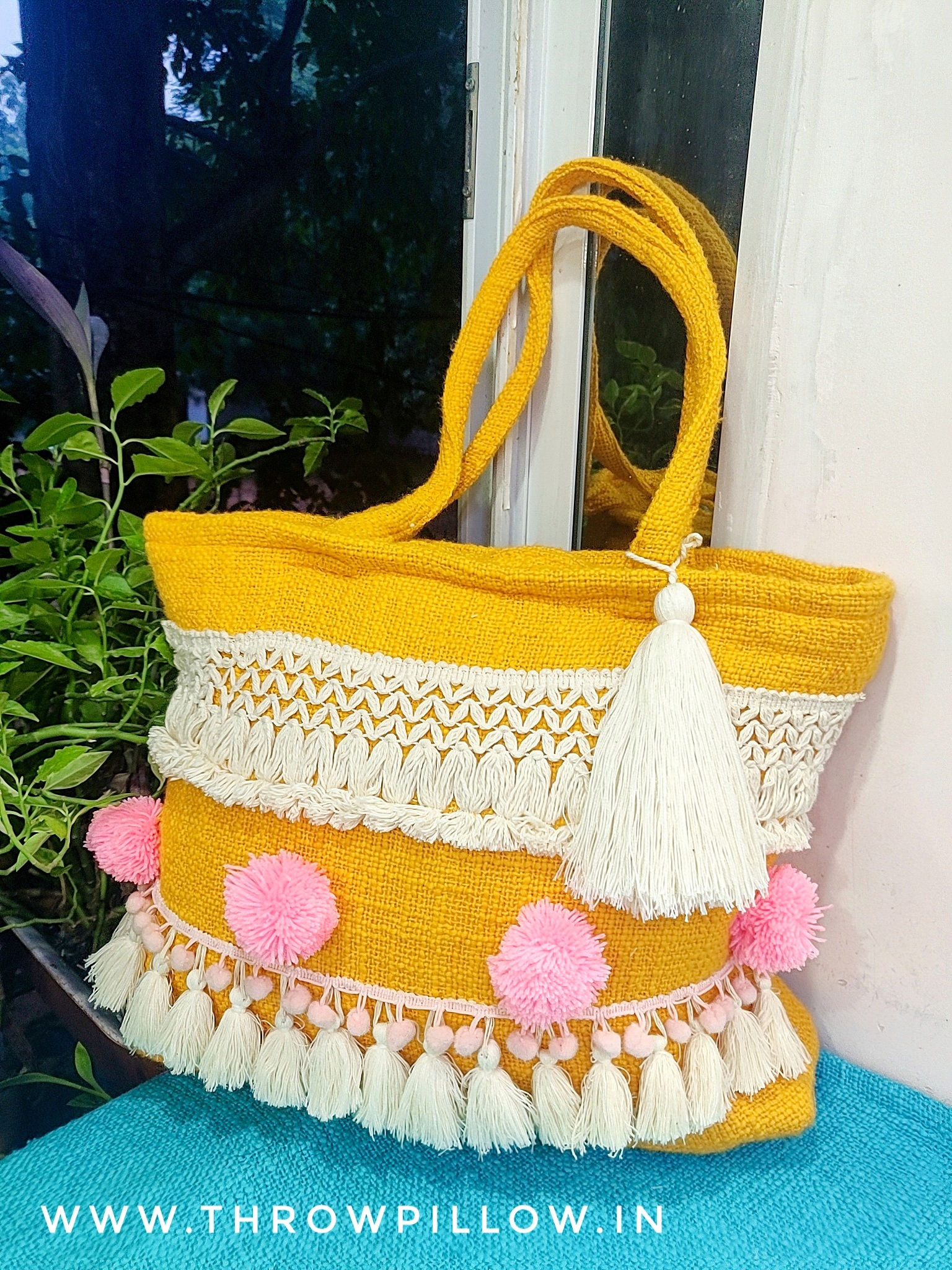 Mustard Blush Boho Tote Bag