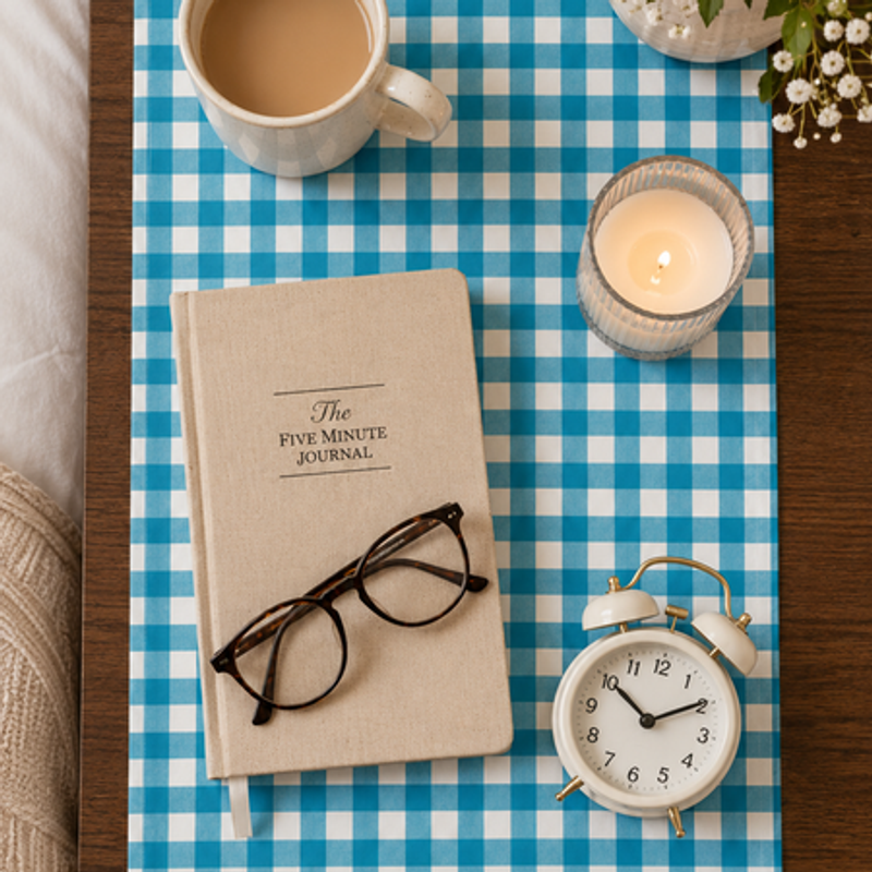 Миниатюра: Teal Blue-White Table Runner |Nightstand, Bed Side Table Cabinet