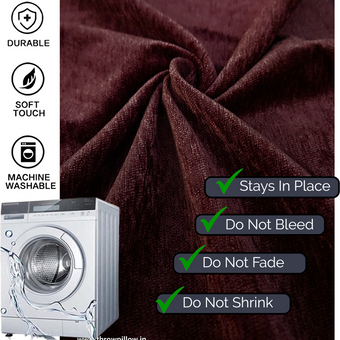 Dark Brown L Shape Corner Sofa Cover, Luxe Solid Sofa Cover