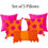 Imej kecil: Vibrant Bohemian Bliss: 5-Piece Orange and Pink Cushion Cover Set