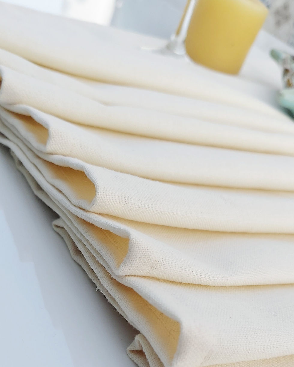 Miniatura: Rustic Farmhouse Beige Linen Table Runner Sustainable