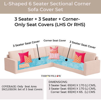 Ice Blue L Shape Corner Sofa Cover, Luxe Solid Sofa Cover