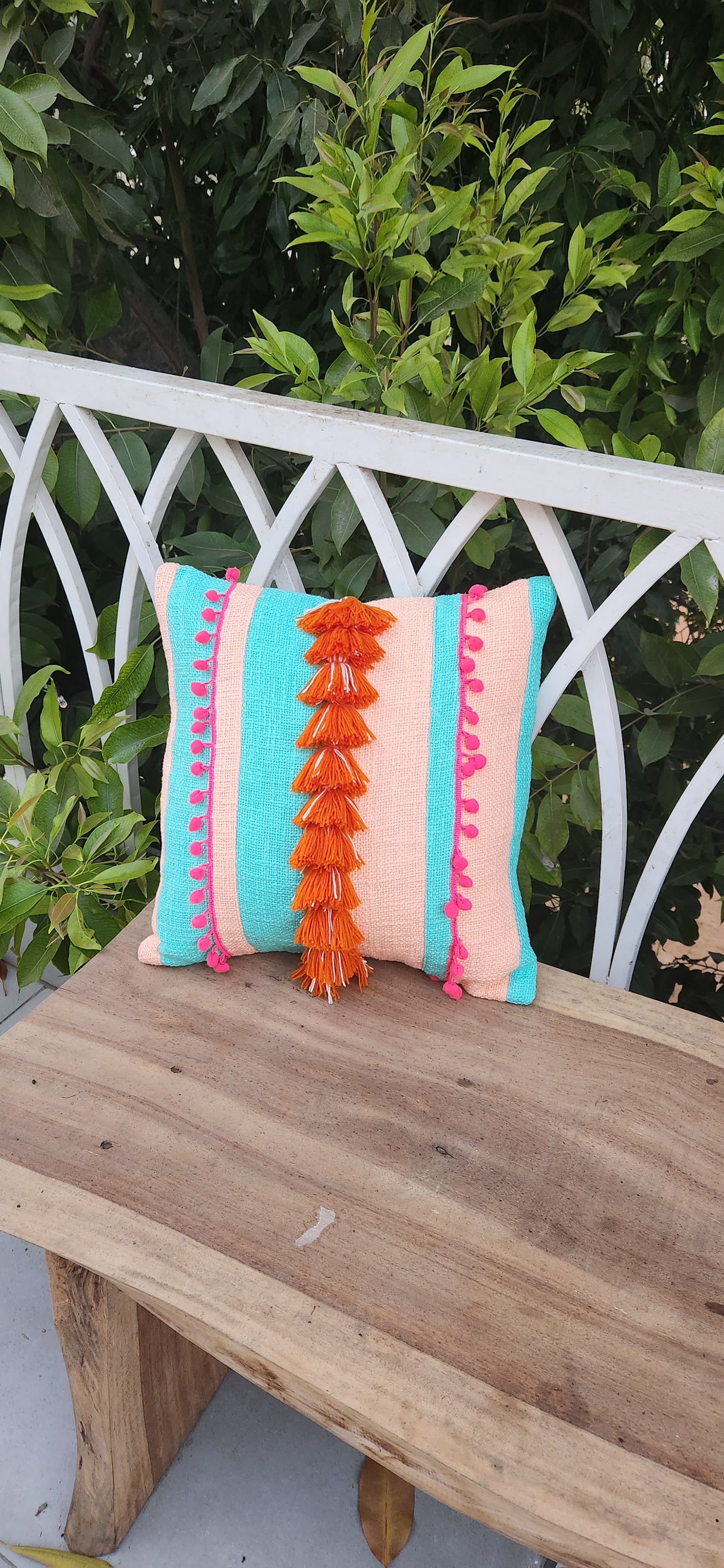 Handcrafted Decorative Boho Cushion Cover for Living Room or Bedroom