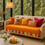 Miniatura: Orange 6 Seater Sofa Cover With Tassels |Tassel Sofa Throw 3+2+1 Seater Set