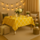 Miniatura: Yellow Diamond Coffee Table Cover With Tassel Table Cloth Living Room Decor