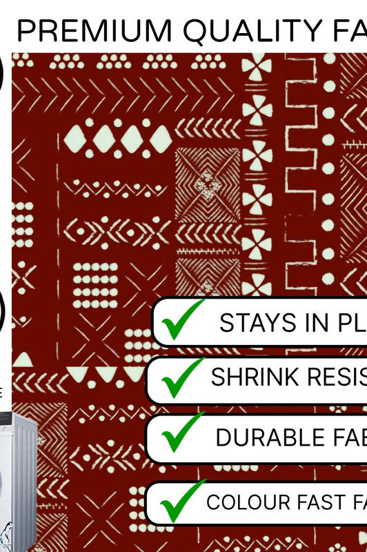 Miniatyrbild: Maroon Tribal Frill Dining Chair Seat Cover|18"x18" SEAT TOP|FRILL CHAIR COVER