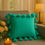 Thumbnail: Caribbean Blue Tassels Rectangular Cushion Cover with Filler 12x24 Inches