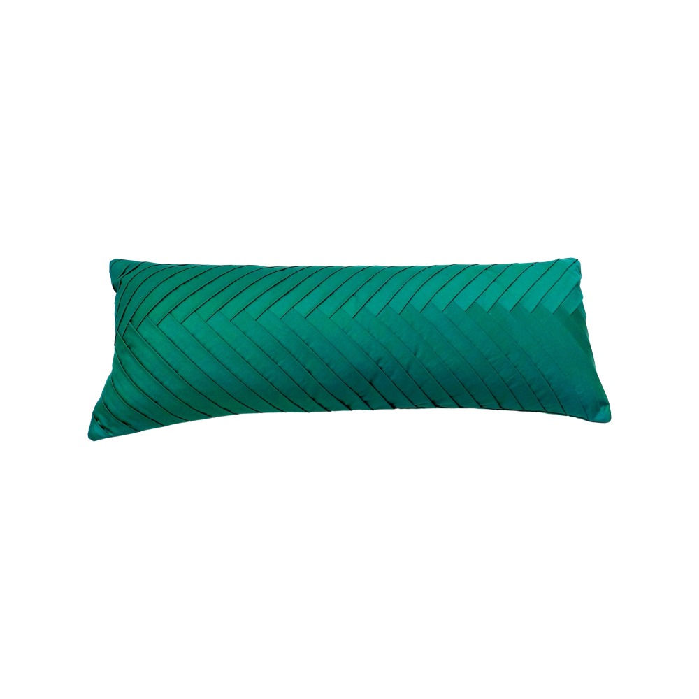 Upgrade your decor with the rich green pleated cushion cover