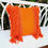 Miniatură: Orange Braided Boho Fringe Tassel Handcrafted Square Cushion Cover 16x16 Inches