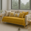 الصورة المصغرة: Mustard 4 Seater Sofa Cover With Pleats |Anti-Slip Slipcover for Living Room