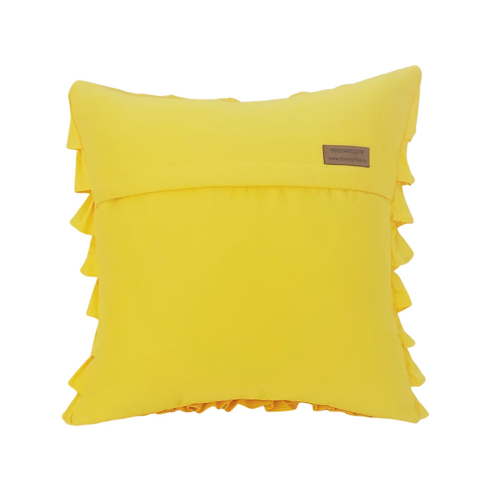 Vibrant Bumblebee Yellow Cushion with Ruffle Design