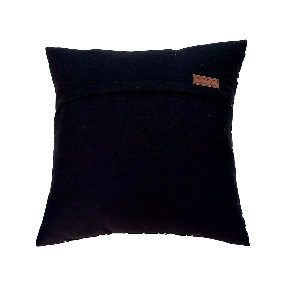 Black Hand Painted Cushion Cover