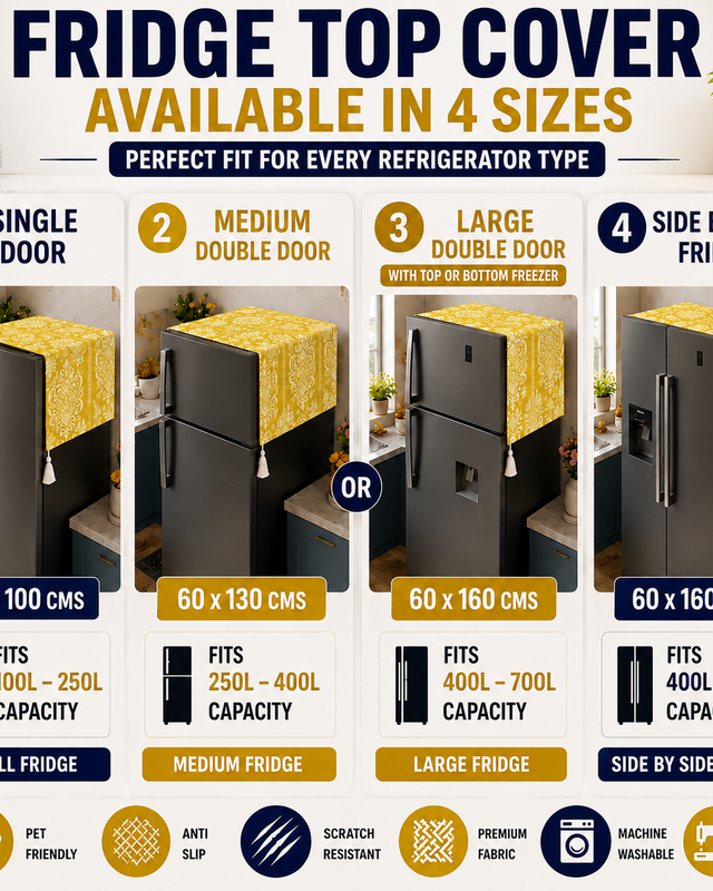 Miniatura: Double Door Fridge Cover|Fridge Top Cover 400-550 L|Refrigerator Cover